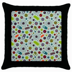 Seamless Pattern With Viruses Throw Pillow Case (black) by Vaneshart