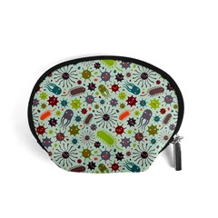 Seamless Pattern With Viruses Accessory Pouch (small) by Vaneshart