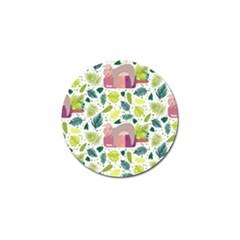 Cute Sloth Sleeping Ice Cream Surrounded By Green Tropical Leaves Golf Ball Marker (4 Pack) by Vaneshart