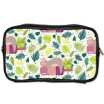 Cute Sloth Sleeping Ice Cream Surrounded By Green Tropical Leaves Toiletries Bag (One Side) Front