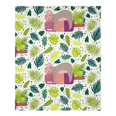 Cute Sloth Sleeping Ice Cream Surrounded By Green Tropical Leaves Shower Curtain 60  X 72  (medium)  by Vaneshart