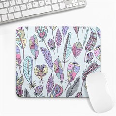 Vector Illustration Seamless Multicolored Pattern Feathers Birds Large Mousepads by Vaneshart