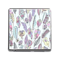 Vector Illustration Seamless Multicolored Pattern Feathers Birds Memory Card Reader (square 5 Slot) by Vaneshart