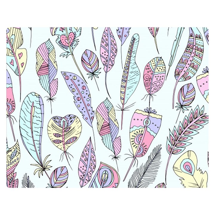 Vector Illustration Seamless Multicolored Pattern Feathers Birds Double Sided Flano Blanket (Medium) 