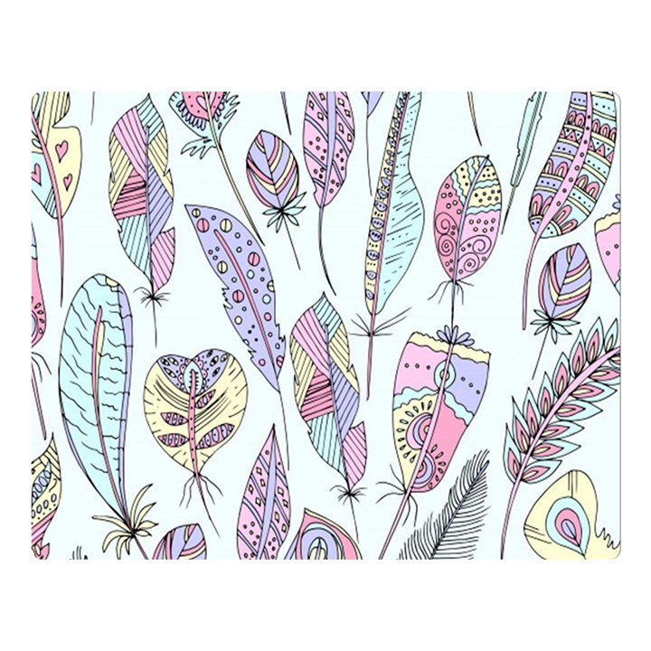 Vector Illustration Seamless Multicolored Pattern Feathers Birds Double Sided Flano Blanket (Large) 