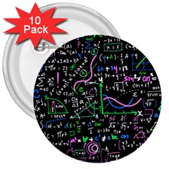 Math Linear Mathematics Education Circle Background 3  Buttons (10 Pack)  by Vaneshart