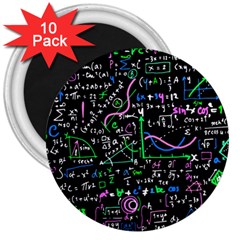 Math Linear Mathematics Education Circle Background 3  Magnets (10 Pack)  by Vaneshart