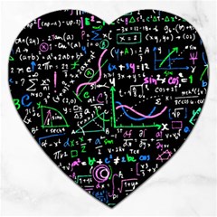 Math Linear Mathematics Education Circle Background Jigsaw Puzzle (heart) by Vaneshart