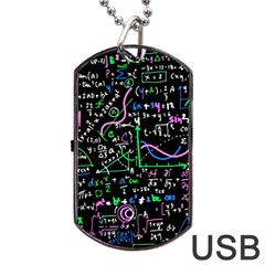 Math Linear Mathematics Education Circle Background Dog Tag Usb Flash (one Side) by Vaneshart