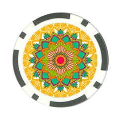 Mandala Patterns Yellow Poker Chip Card Guard by Vaneshart