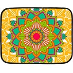 Mandala Patterns Yellow Fleece Blanket (Mini) 35 x27  Blanket