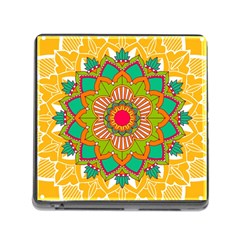 Mandala Patterns Yellow Memory Card Reader (square 5 Slot) by Vaneshart