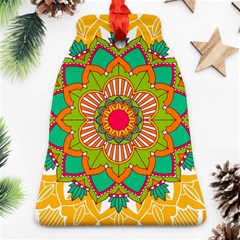 Mandala Patterns Yellow Bell Ornament (two Sides) by Vaneshart