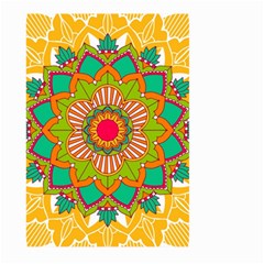 Mandala Patterns Yellow Large Garden Flag (two Sides) by Vaneshart