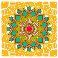 Mandala Patterns Yellow Wooden Puzzle Square by Vaneshart