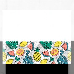 Seamless Pattern Tropical Fruit Banana Watermelon Papaya Lemon Orange Monstera Rectangular Jigsaw Puzzl by Vaneshart