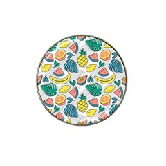 Seamless Pattern Tropical Fruit Banana Watermelon Papaya Lemon Orange Monstera Hat Clip Ball Marker (4 Pack) by Vaneshart