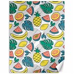 Seamless Pattern Tropical Fruit Banana Watermelon Papaya Lemon Orange Monstera Canvas 12  x 16  11.86 x15.41  Canvas - 1