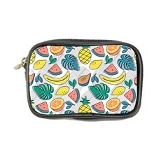 Seamless Pattern Tropical Fruit Banana Watermelon Papaya Lemon Orange Monstera Coin Purse by Vaneshart