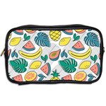 Seamless Pattern Tropical Fruit Banana Watermelon Papaya Lemon Orange Monstera Toiletries Bag (Two Sides) Back