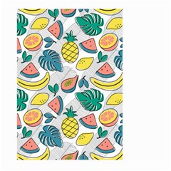 Seamless Pattern Tropical Fruit Banana Watermelon Papaya Lemon Orange Monstera Large Garden Flag (two Sides) by Vaneshart