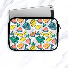 Seamless Pattern Tropical Fruit Banana Watermelon Papaya Lemon Orange Monstera Apple Ipad Mini Zipper Cases by Vaneshart