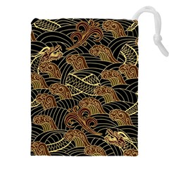 Oriental Traditional Seamless Pattern Dragon Drawstring Pouch (5xl) by Vaneshart