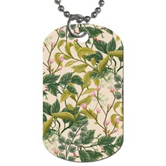 Flower Leaves Background Dog Tag (one Side) by Vaneshart