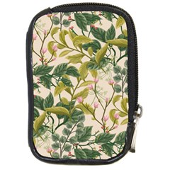 Flower Leaves Background Compact Camera Leather Case by Vaneshart