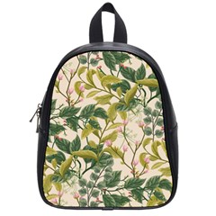 Flower Leaves Background School Bag (small) by Vaneshart