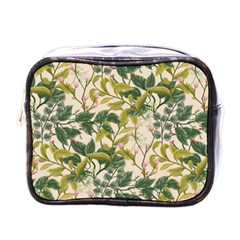 Flower Leaves Background Mini Toiletries Bag (one Side) by Vaneshart