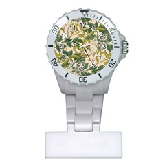 Flower Leaves Background Plastic Nurses Watch by Vaneshart