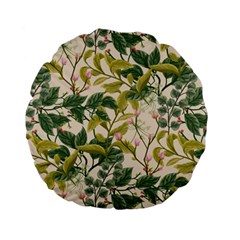 Flower Leaves Background Standard 15  Premium Flano Round Cushions by Vaneshart