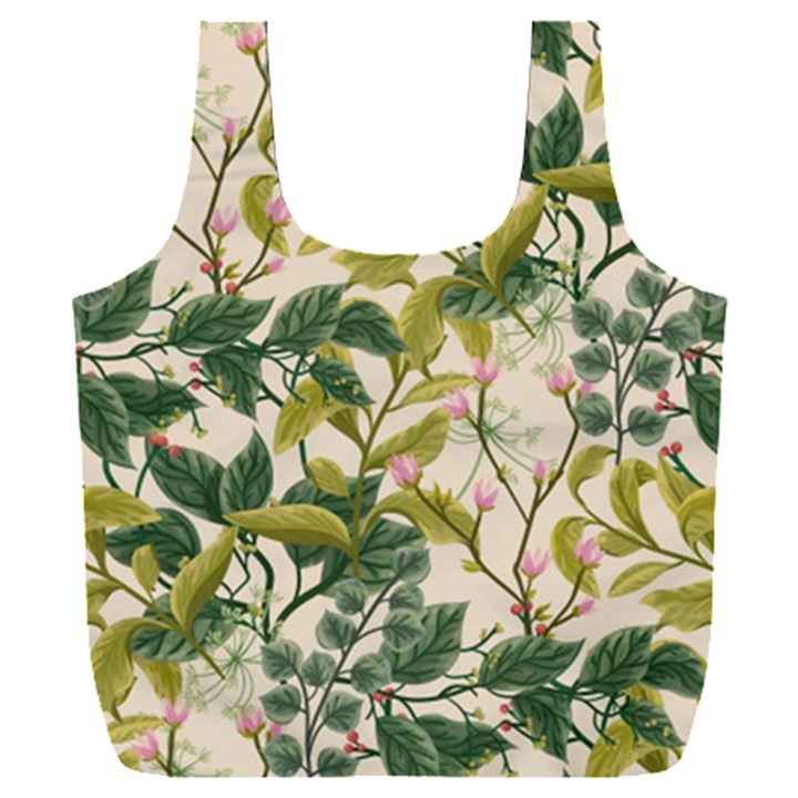 Flower Leaves Background Full Print Recycle Bag (XXXL)