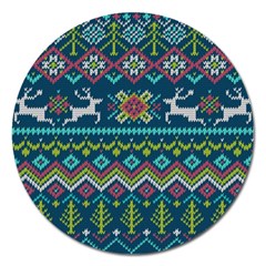 Background With Fabric Texture Winter Magnet 5  (round) by Vaneshart