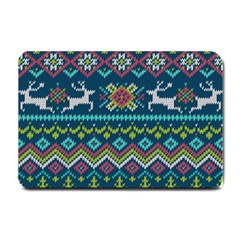 Background With Fabric Texture Winter Small Doormat  by Vaneshart