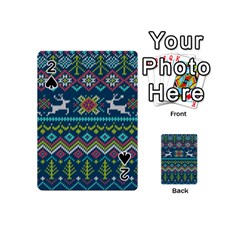 Background With Fabric Texture Winter Playing Cards 54 Designs (mini) by Vaneshart