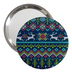 Background With Fabric Texture Winter 3  Handbag Mirrors