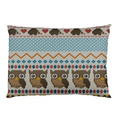 Fabric Texture With Owls Pillow Case by Vaneshart