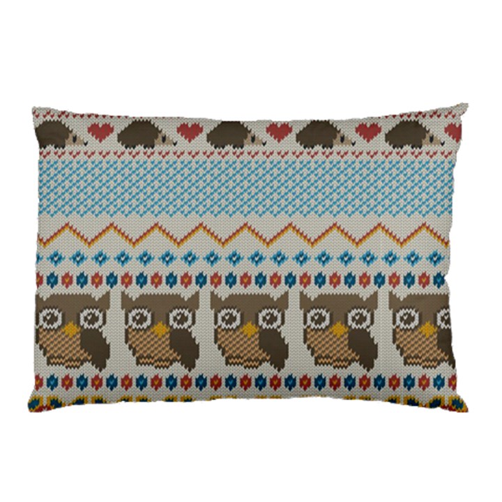 Fabric Texture With Owls Pillow Case