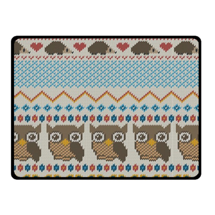 Fabric Texture With Owls Fleece Blanket (Small)