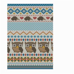 Fabric Texture With Owls Large Garden Flag (two Sides) by Vaneshart