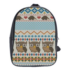 Fabric Texture With Owls School Bag (xl) by Vaneshart