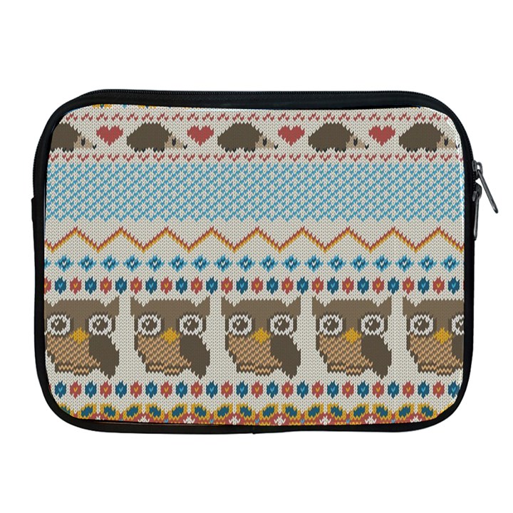 Fabric Texture With Owls Apple iPad 2/3/4 Zipper Cases