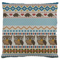 Fabric Texture With Owls Standard Flano Cushion Case (one Side) by Vaneshart