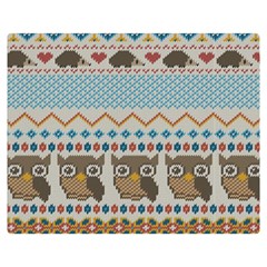 Fabric Texture With Owls Double Sided Flano Blanket (medium)  by Vaneshart