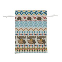 Fabric Texture With Owls Lightweight Drawstring Pouch (s) by Vaneshart