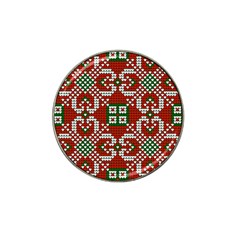 Grandma S Christmas Knitting Pattern Red Green White Colors Hat Clip Ball Marker (4 Pack) by Vaneshart