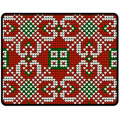 Grandma S Christmas Knitting Pattern Red Green White Colors Fleece Blanket (medium)  by Vaneshart