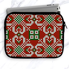 Grandma S Christmas Knitting Pattern Red Green White Colors Apple Ipad 2/3/4 Zipper Cases by Vaneshart